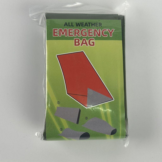 應急救生毯 戶外保暖防風 單人急救睡袋, 1個, 綠色旂艦品質：100%防水保溫塑料袋包裝,JSD急救睡袋210cm*90cm