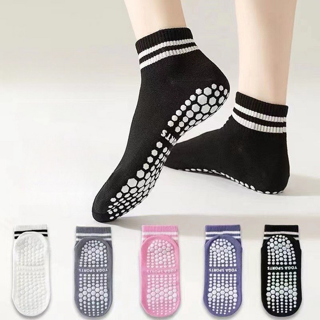 ZMBIRD 5켤레 스포츠 라인 양말 미끄럼방지 요가 S67