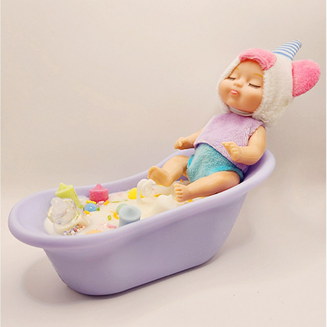 리코캔들 시그니처 천연소이 연소형 냄새제거 핸드메이드 욕조 파스텔 캔들 인형 선물세트 필라형(그린티 시트러스), 연보라, 그린티 시트러스