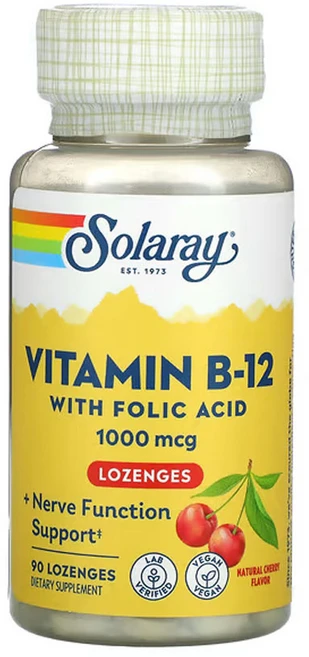 솔라레이 비타민b 12 1000mcg 체리 사탕 정제 90정, 1개 - 쿠팡