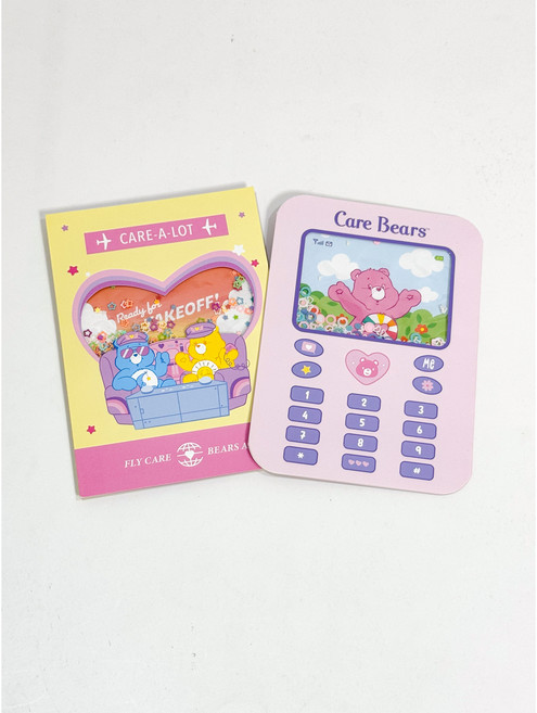 반짝이 케어베어 편지 카드 2종 세트 크리스마스 생일 축하카드 입체카드 특별한카드 특별한편지, 핑크 옐로우 세트