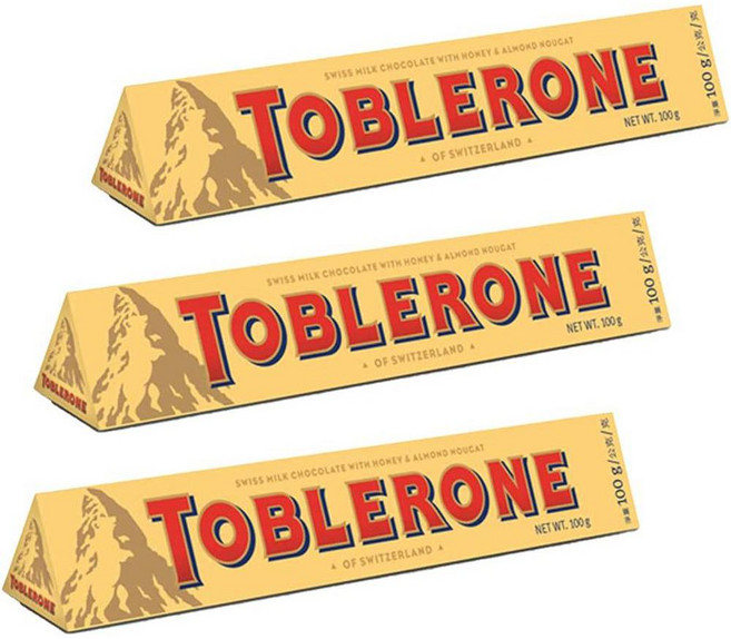 unbranded goods 일본직구 토브랄론 우유 100g 3개 세트 스위스 초콜릿 수입, 사이즈