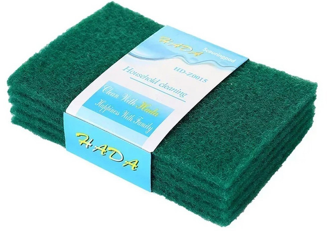 새로운 10PCS 직사각형 수색 스크러버 패드 요리 주방 스크럽 재사용 용품 청소 내마모성 세척 가능한 녹색, B gr n 5PC