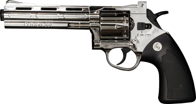 건덕스 리볼버 메탈 탄피배출 너프건 권총 스미스 & 웨슨 콜트 파이슨, 블랙(롱), 1개