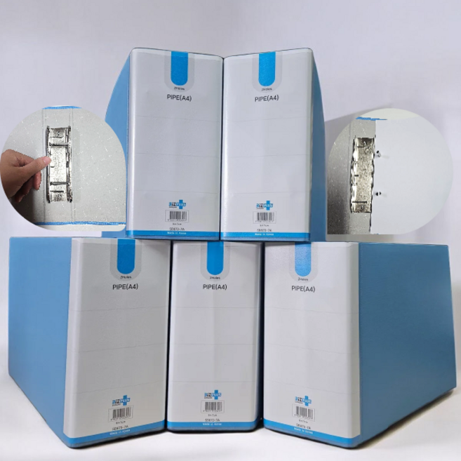 A4 2공 파이프바인더 가로형(군) 다양한 사이즈 문서보관용, 하늘색 4x7가로형(군) 5개, 1세트