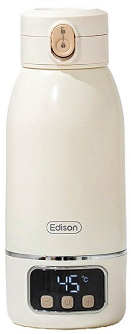 에디슨 휴대용 무선 가열 원터치 보온병 여행 외출용 분유포트 500ml
