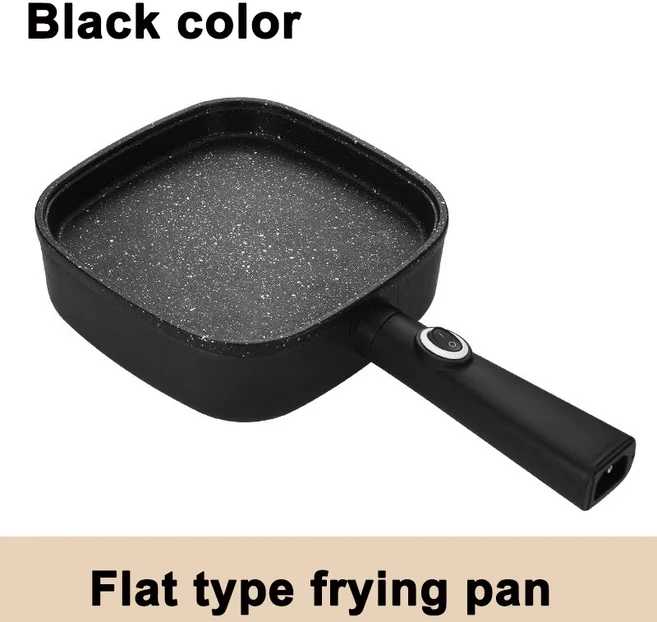 110V/220V 전기 크레페 제조기 계란 버거 쿠커 베이킹 냄비 아침 식사 기계 스테이크 오믈렛 그릴 팬케이크, 02 100V-120V, 04 Black flat grill