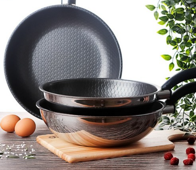 알텐바흐 헥사 통5중 스텐 궁중팬, 1세트, 1+1(26cm+28cm), 2628cm