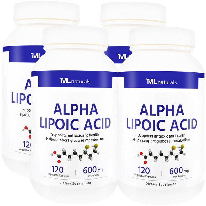 [미국빠른직구] 마이라이프 내추럴스 알파리포산 600 mg, 4개, 120정