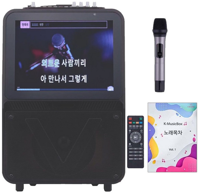 서영엔터테인먼트 AV-1000 충전식 이동식 휴대용 노래방 풀세트 2만곡내장 캠핑카노래방