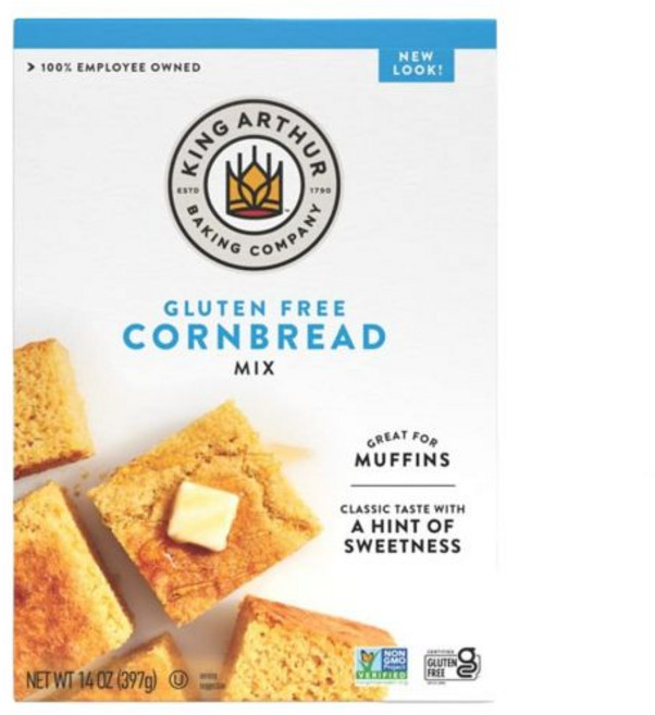 King Arthur 밀가루 콘브레드 + 머핀 믹스 글루텐 프리 14온스, King Arthur 밀가루, 콘브레드 + 머핀 믹스,, 1개, 397g