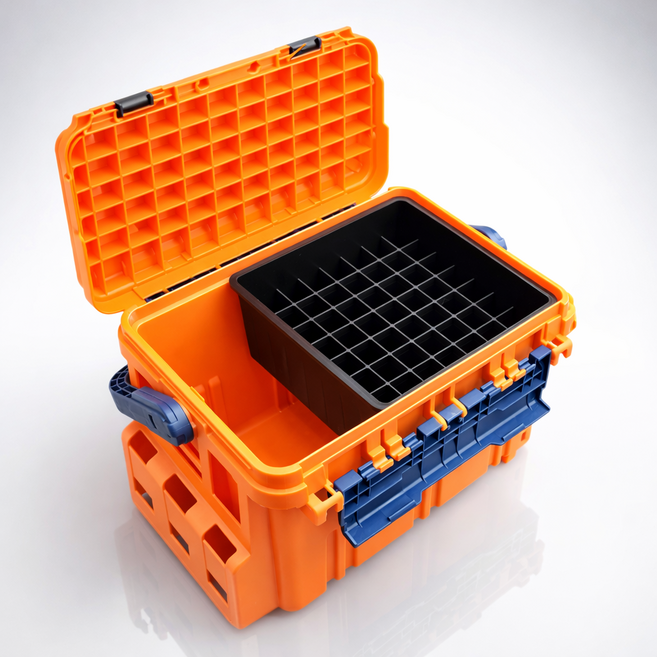 태클박스 트레이 에기 케이스 메이호 다이와 5000 호환 스퀴드 스토커, 64구 타입 S 블랙, 1개