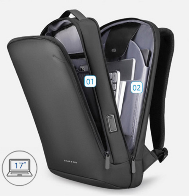 BAGSON 직장인 슬림 초경량 노트북 백팩 가방 1162