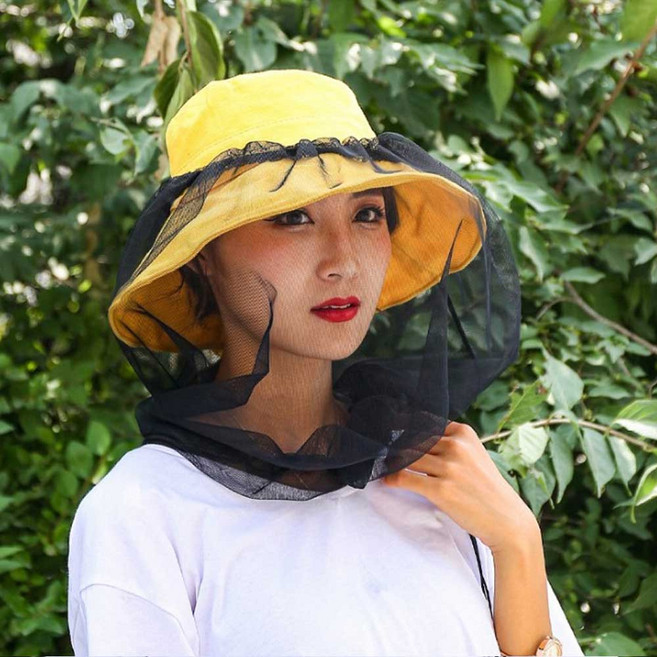얼굴 방충 모자 모기장 방충망 망사 얼굴망 낚시 레쟈용 벌초망 양봉, 차콜