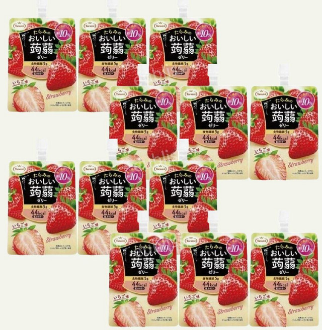 다이어트간식 일본 곤약젤리 파우치 맛있는 타라미 딸기맛 젤리 150g x 12팩, 1개