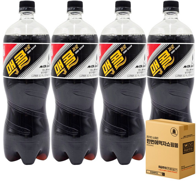 [한번에먹자쇼핑몰] 일화 맥콜제로 1.5L x 4페트, 4개