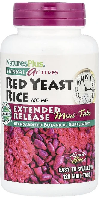 네이처스플러스 홍국 Red Yeast Rice 허브액티브 600mg 미니정제 120정, 1개 - 쿠팡