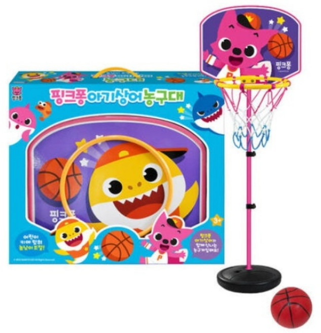 핑크퐁 아기상어 농구대 높낮이 조절하는 스탠드형, 1개