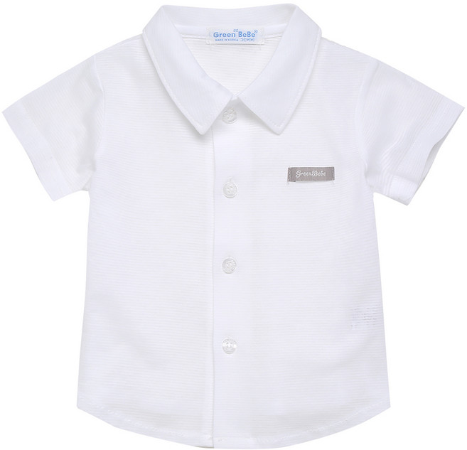 그린베베 국내생산 아기셔츠 여름용 리차드 반팔 셔츠