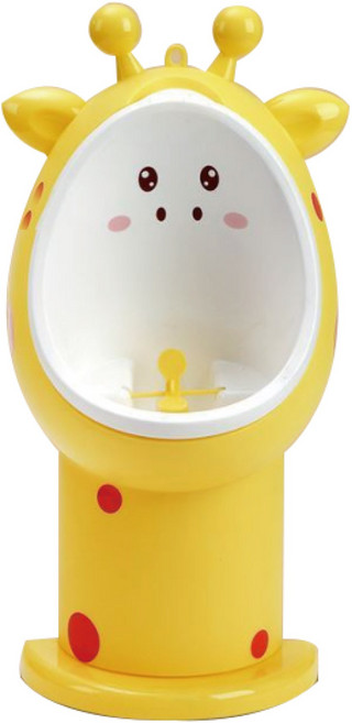 PUCH BABY 火箭造型兒童小便斗 可拆卸易清洗 安全環保材質, 站式-長頸鹿款黃色(贈掛勾)