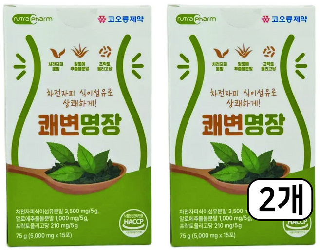 코오롱제약 쾌변명장 차전차피 추출물, 2개, 75g