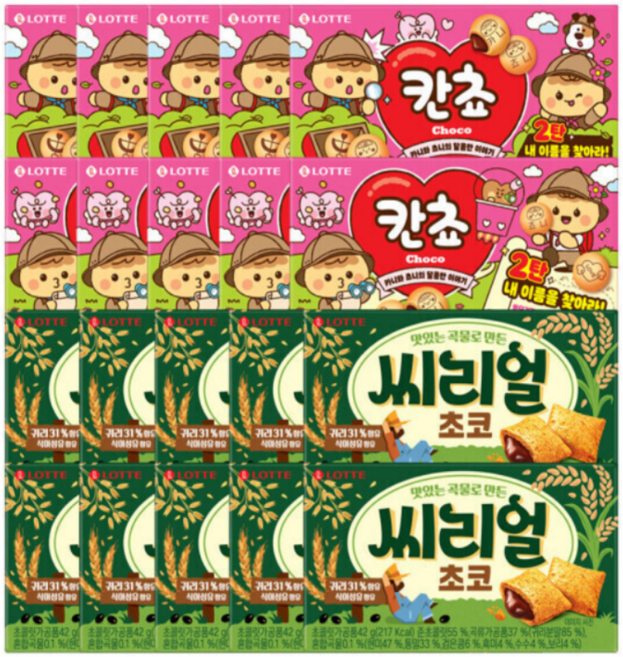 씨리얼 초코 + 칸쵸 (내 이름을 찾아라 2탄), 10개, 54g
