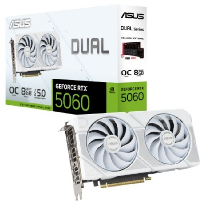 ASUS DUAL 지포스 RTX 5060 WHITE OC D7 8GB 인텍앤컴퍼니
