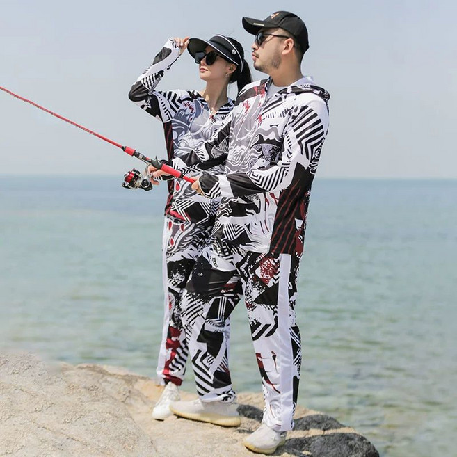 여름낚시복 남녀공용 퀵드라이 낚시복상하의세트 쿨링 어비스 헌터-상하세트 공용 M, XL, 1개, 제패 상의바지 주머니 있음