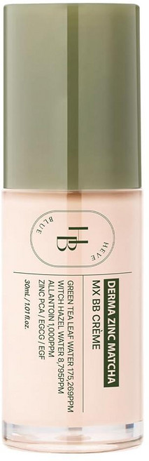 HEVEBLUE Derma 아연 말차 MX BB 크림 9.5 COCOA, 1.0 누드