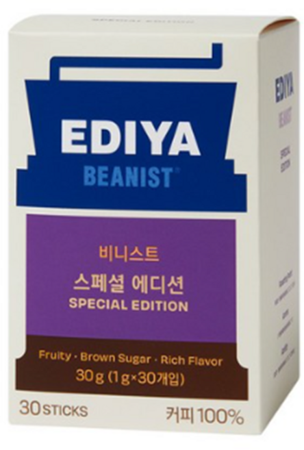 이디야 비니스트 스페셜 에디션 원두커피스틱, 30개입, 1개, 1g