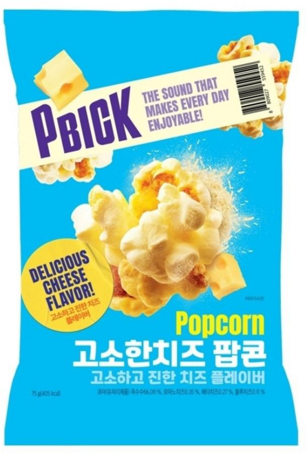 PBICK 고소한 치즈 팝콘, 1개, 75g