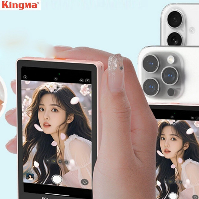 [청이스토어] KingMa 킹마 PH02-MAX 맥세이프 무선 마그네틱 후면 카메라 셀카 모니터 디스플레이 Vlog 라이브 사진 촬영, PT001-화이트