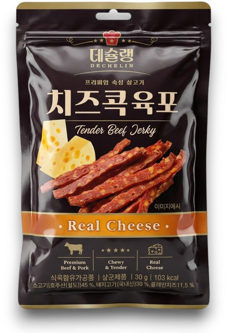 데슐랭 치즈콕 육포 스틱형, 1개, 30g