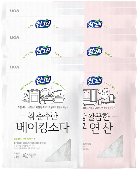 참그린 베이킹소다 2kg+구연산 1kg, 3세트