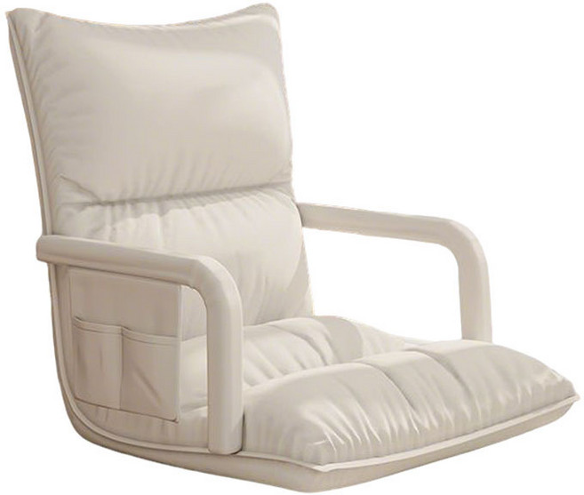 가정용 각도조절 등받이 좌식의자 원룸 기숙사 1인용 소파 팔걸이 의자 YSQ, 1개, 아이보리