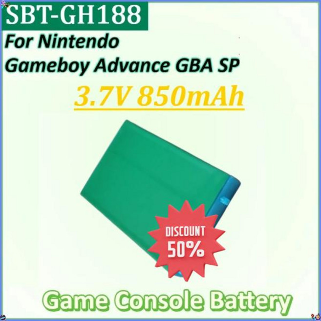 닌텐도 게임보이 어드밴스 GBA SP용 새 배터리 5개10개 SBT-GH188 충전식 리튬이온 고품질 배터리 팩 3.7V 850mAh, China Mainland, 3)5PCS Battery