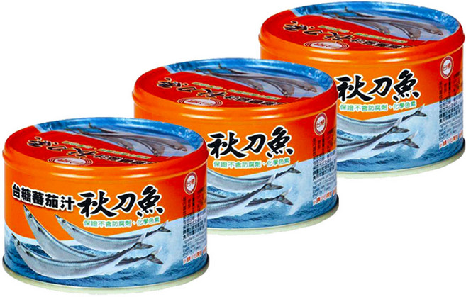 台糖 蕃茄汁 秋刀魚 (220g/3罐/組), 1個, 660g
