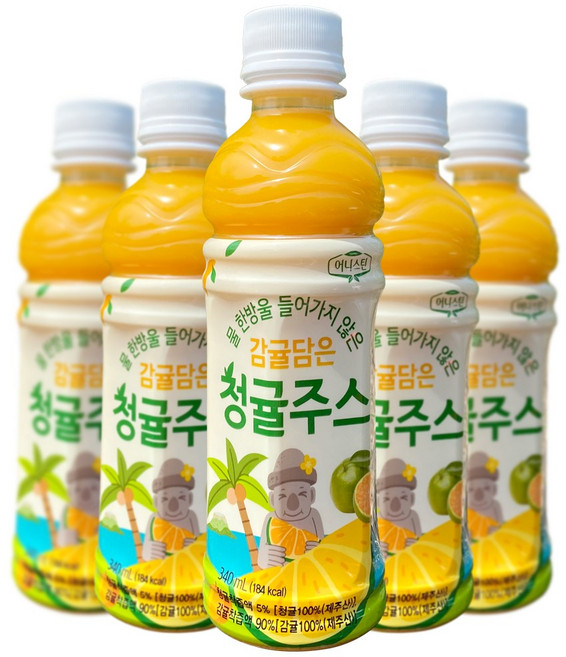 어니스틴 감귤 담은 청귤 주스 제주산 NFC주스 감귤 주스 학교 간식 교회 간식 어린이 주스 어린이집 간식, 6개, 340ml