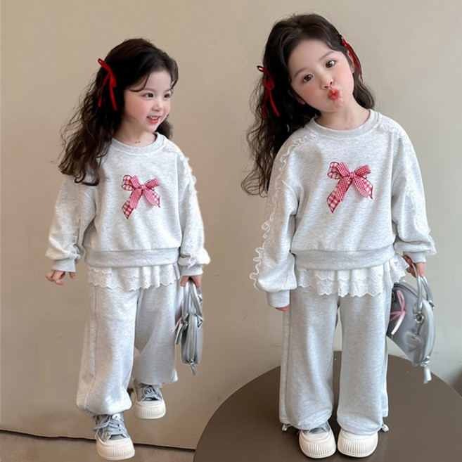 [더사랑이] 릴라라리본상하복세트 키즈 아동복 유아 상하복 상의+하의 세트 여아상하복세트 등원룩 나들이룩 바지상하복