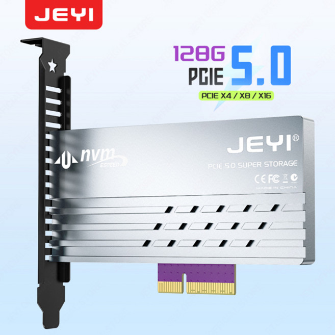 JEYI PCIe 5.0-M.2 NVMe 어댑터 카드 Gen5 SSD 128Gbps용 냉각 방열판이 있는 고속 PCIe X4X8X16-M2 SSD 변환기, [01] 옵션1