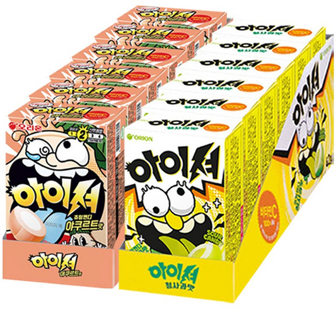 오리온 아이셔 야쿠르트맛+청사과맛 42g 6개씩 (총 12개)