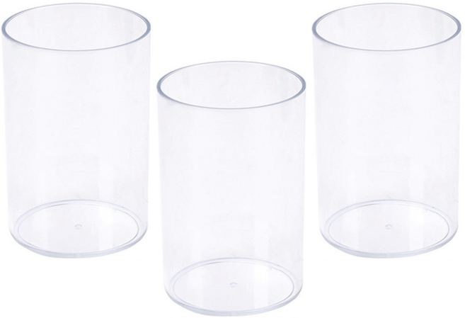 코지메이트 심플 클린 원형 연필꽂이, 3개, 투명