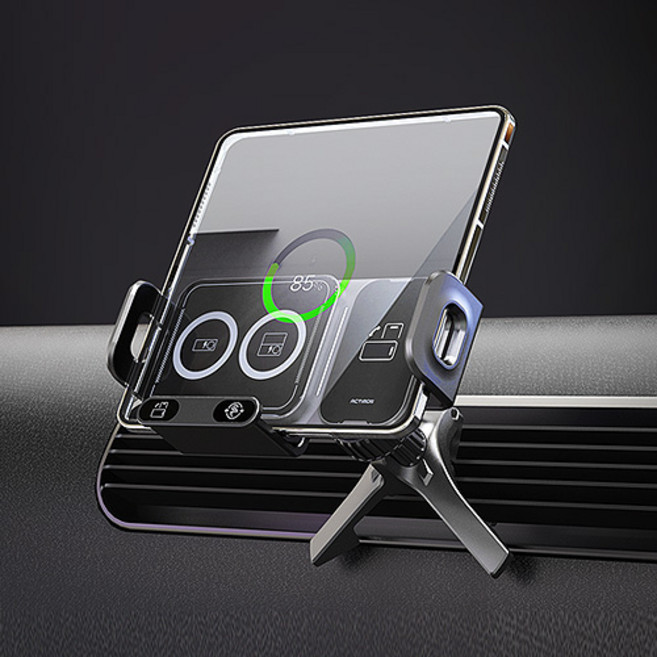 갤럭시 Z 폴드 7 6 5 4 3 차량용 15W 고속 무선충전 차량용 핸드폰 거치대, M-Z-15W-CWC1, 블랙