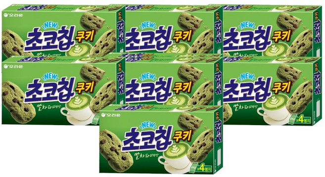 오리온 초코칩쿠키 말차라떼맛 256g x 7개