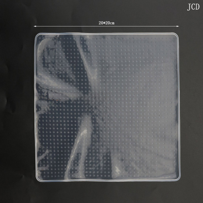 JCD 1 조각 식품 등급 위생 랩 유지 재사용 가능한 고탄력 실리콘 씰 진공 커버 스트레치 뚜껑, 01 20X20cm, 1개