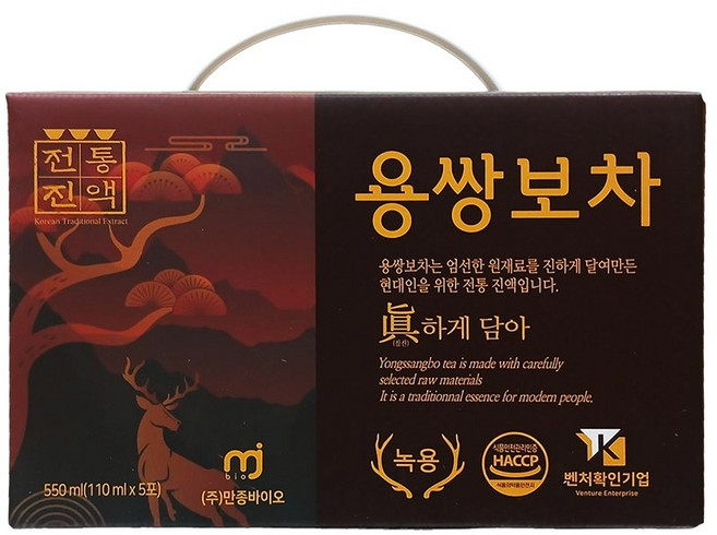 만종바이오 용쌍봉차 녹용 황기 천궁뿌리줄기, 5개, 110ml