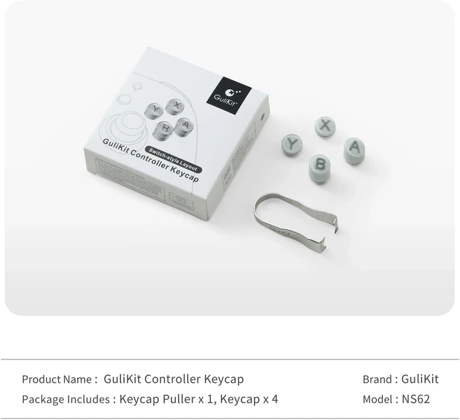 Gulikit ES/ES Pro KK3 시리즈 TT 컨트롤러용 NS62 키캡 스위치 레이아웃 B A X Y 버튼 배치, 01 Switch Layout, 01 Gray, 1