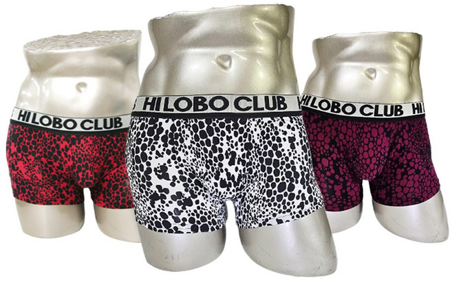 국내산 고급 호피 아웃밴드 드로즈 3매입