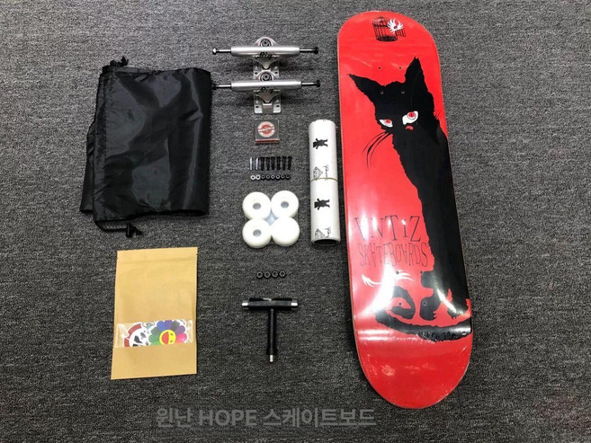 완전 데크 표준 제품 재질 스케이트보드 크루저보드 서프스케이트 그래픽, 6.빨간색