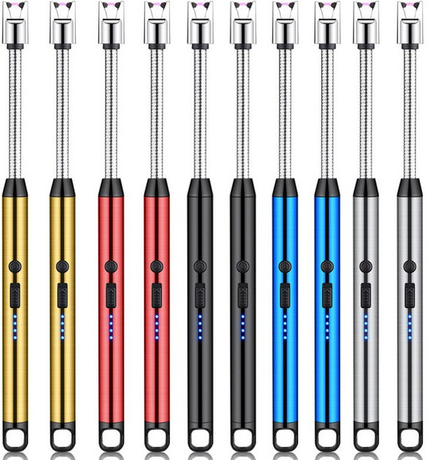 (당일발송) 충전식 점화기 각도조절 점화스틱 식당 캠핑 10개 세트 (개별포장), 혼합색상 10개 1박스, 1개